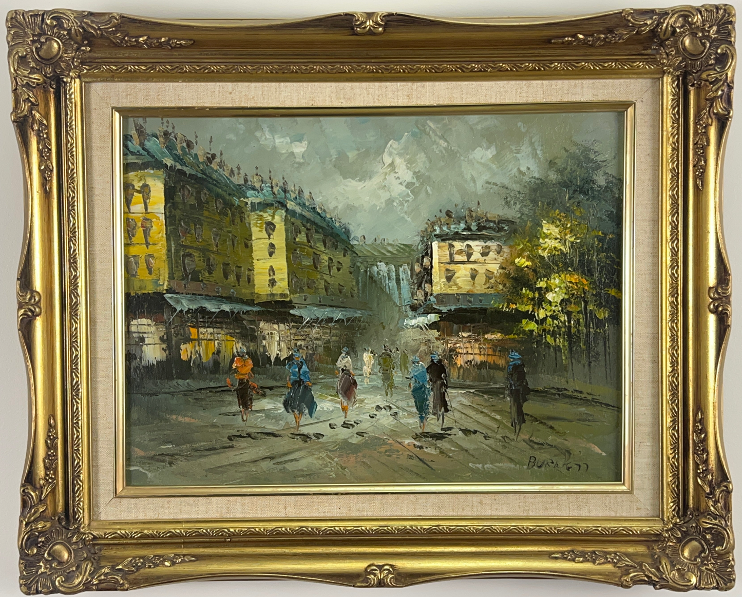 Vintage Impressionist Paris Street Scene