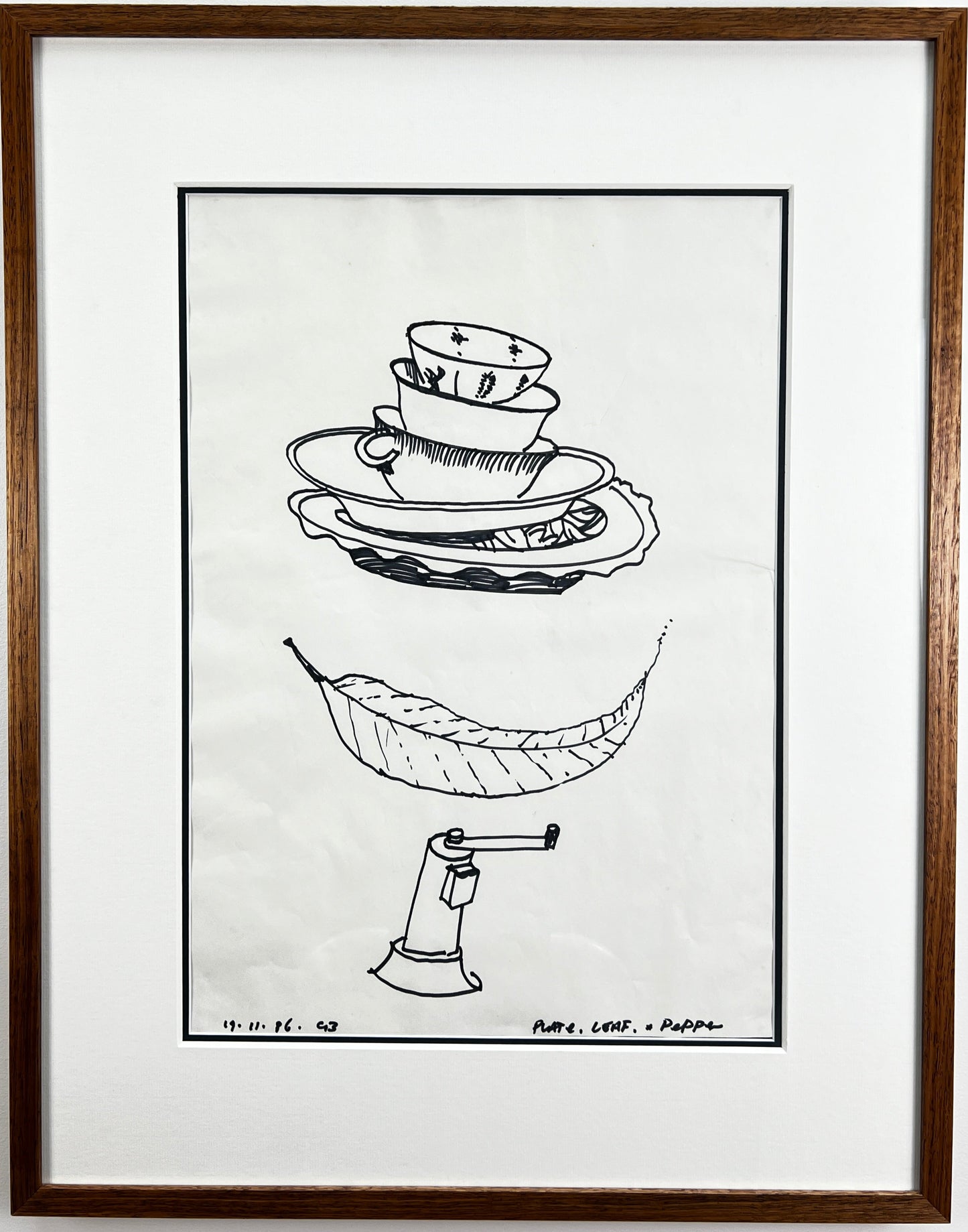 Plate, Leaf and Pepper